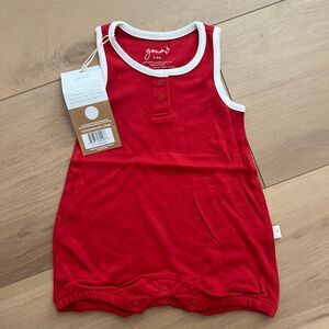 NWT Goumi Kids Cherry Pie Baby Romper SZ 3-6mo One Piece Bamboo Organic Short